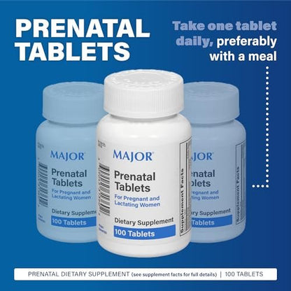 MAJOR Prenatal Tabletten für Schwangere und Stillende – Nahrungsergänzungsmittel – 100 Stück