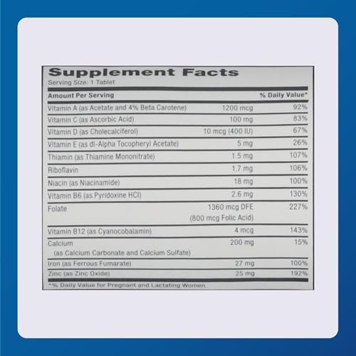 MAJOR Prenatal Tabletten für Schwangere und Stillende – Nahrungsergänzungsmittel – 100 Stück