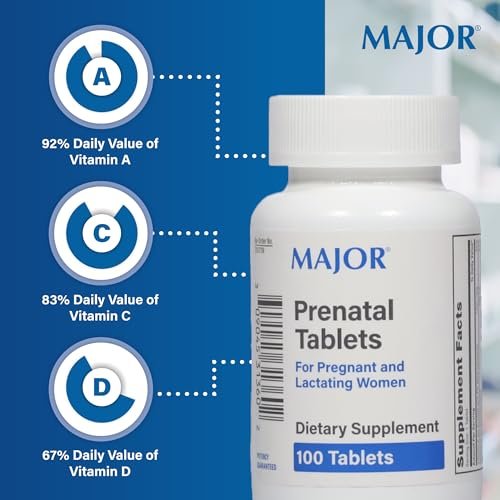 MAJOR Prenatal Tabletten für Schwangere und Stillende – Nahrungsergänzungsmittel – 100 Stück