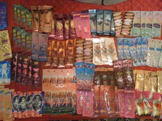 50 Probepackungen Neue Sortierte Bräunungslotionen für Sonnenbank – Supre