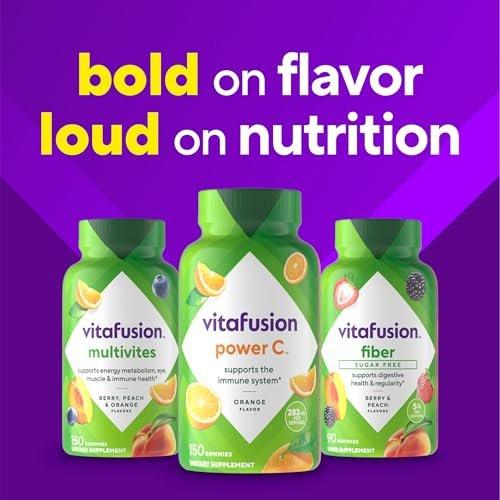 Vitafusion Power C Vitamin C Gummis für Immununterstützung, Orangengeschmack, 282 mg Vitamin C, Amerikas Nr. 1 Gummivitamin-Marke, 50-Tage-Vorrat, 150 Stück