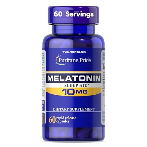 Puritan's Pride Premium Super Strength Melatonin 10mg Schlafhilfe, Nahrungsergänzungsmittel für erholsamen und längeren Schlaf, 2-Monats-Versorgung, 60 Schnellfreisetzungskapseln