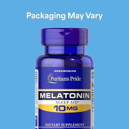 Puritan's Pride Premium Super Strength Melatonin 10mg Schlafhilfe, Nahrungsergänzungsmittel für erholsamen und längeren Schlaf, 2-Monats-Versorgung, 60 Schnellfreisetzungskapseln