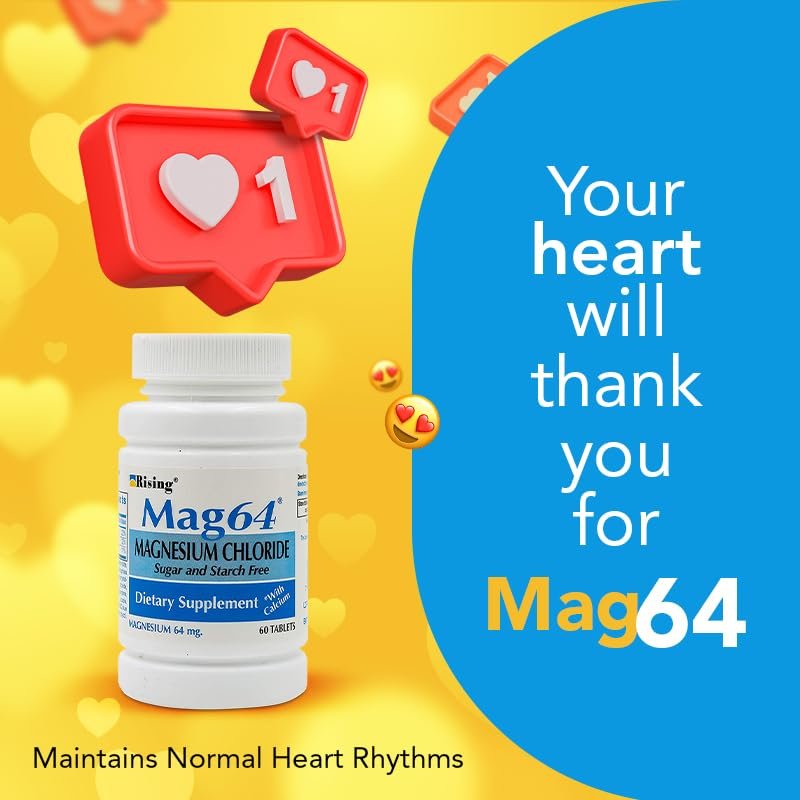 Rising Pharma Mag64 Magnesiumchlorid mit Calcium Tabletten - 60 Stück