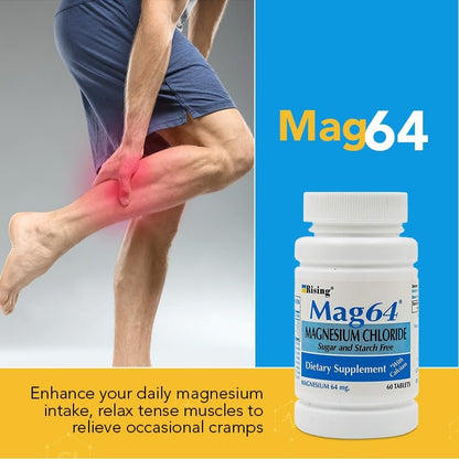 Rising Pharma Mag64 Magnesiumchlorid mit Calcium Tabletten - 60 Stück