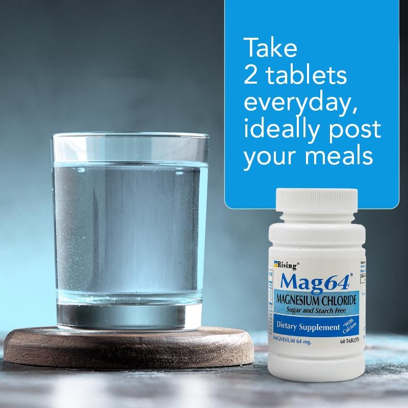 Rising Pharma Mag64 Magnesiumchlorid mit Calcium Tabletten - 60 Stück