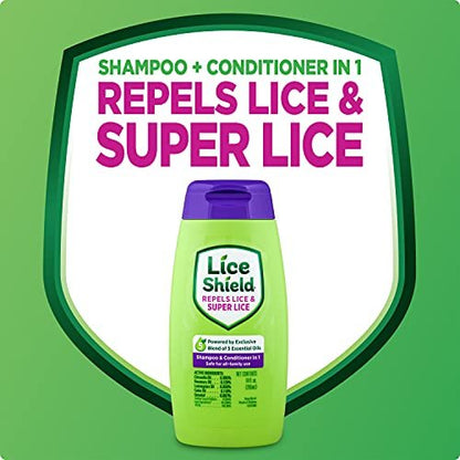 Lice Shield Shampoo & Conditioner in 1 – Wehrt Läuse und Superläuse ab, 300 ml