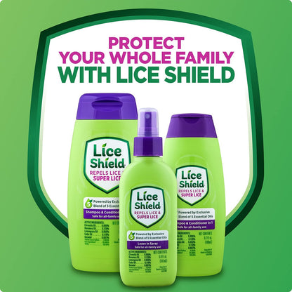Lice Shield Shampoo & Conditioner in 1 – Wehrt Läuse und Superläuse ab, 300 ml