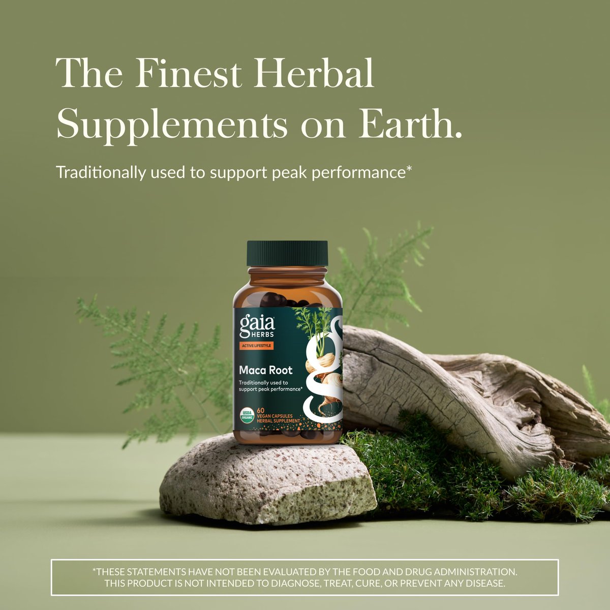 Gaia Herbs Maca Root – Koffeinfreies Energiepräparat – Traditionell zur Unterstützung von Energie und Ausdauer* – Aus Bio-Maca-Wurzel (Lepidium meyenii) – 60 vegane Kapseln (60 Portionen)