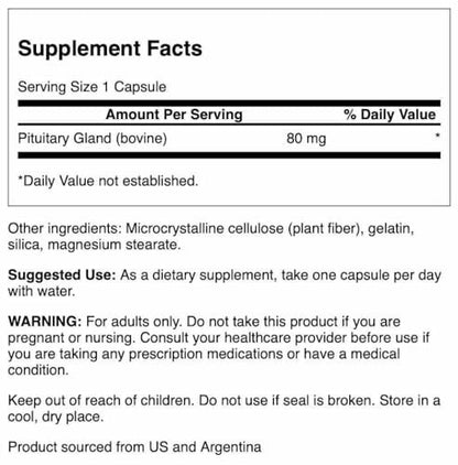 Swanson Raw Pituitary Glandular 80 mg – 60 Kapseln, Unterstützung für die Hypophyse