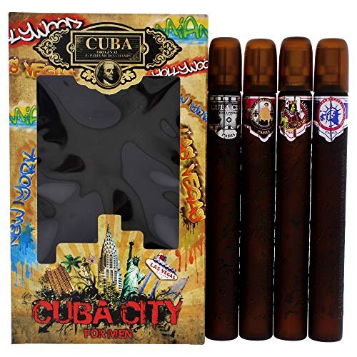 Cuba City 4er-Set für Herren: Hollywood, Vegas, Miami & New York – 4 x 33 ml Eau de Toilette