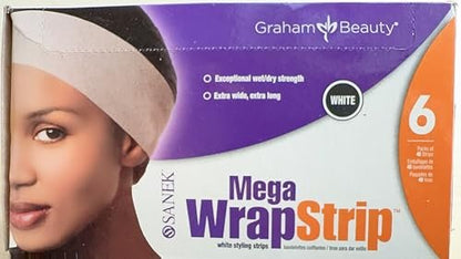 Graham Mega Wrap Streifen-Nachfüllpackungen Schwarz, 6 Packungen mit je 40 Streifen