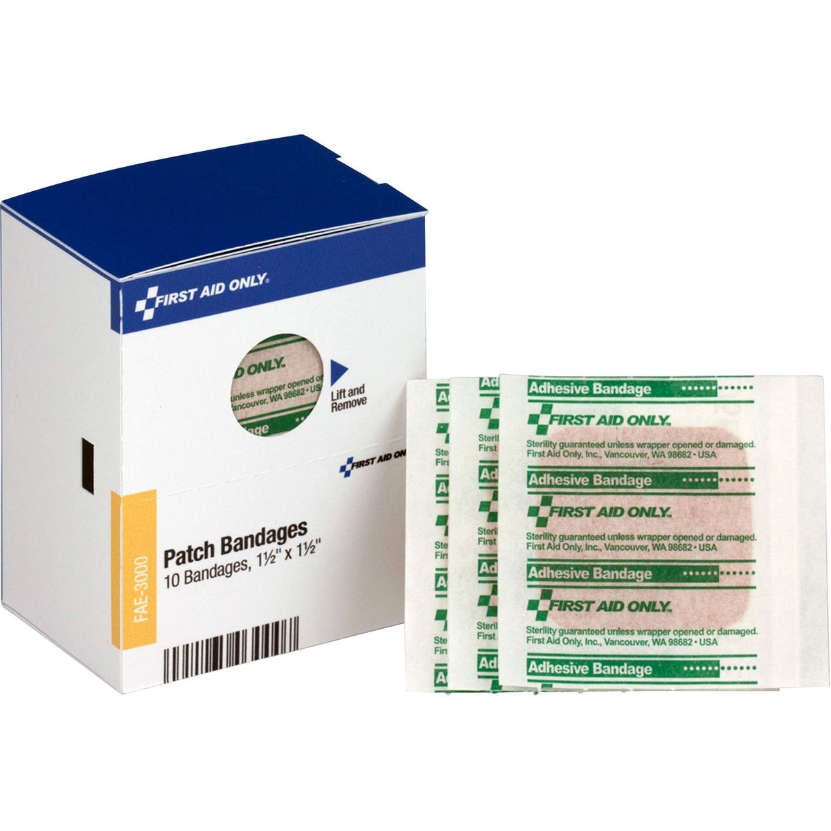 First Aid Only FAE3000 Pflasterverbände, 1,5 x 1,5 Zoll, 10 Stück