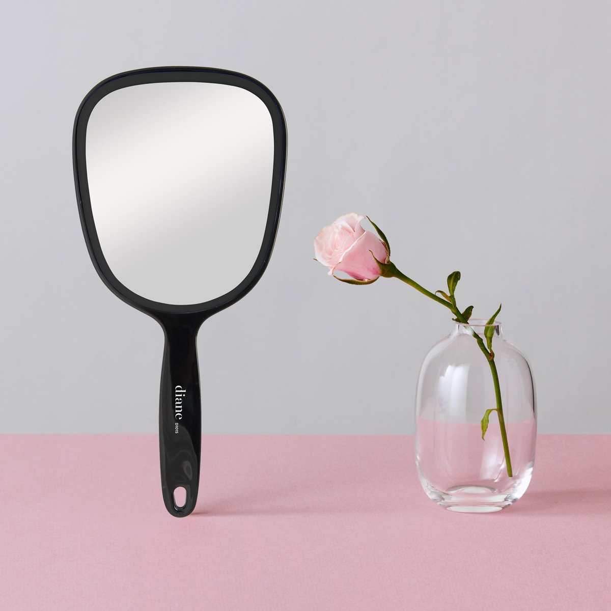 Diane Handspiegel – Standard 1X Vergrößerung Handspiegel, einseitiger Kosmetikspiegel für Frauen, Männer, Salon, Friseur, Rasur und Reisen, mittel 5" x 11" in Schwarz
