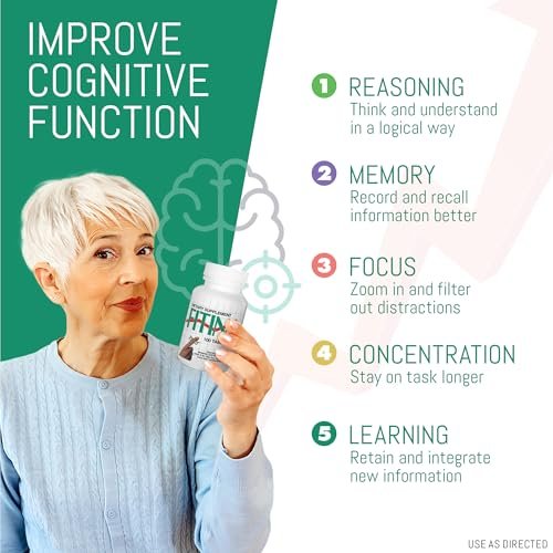FITINA Gehirn Nahrungsergänzung mit Vitamin B6 & Thiamin für Gedächtnis, Konzentration und kognitive Unterstützung | Hochdosierte B-Vitamine für Nervensystem und Gehirngesundheit, tägliche Formel für Erwachsene, 100 Tabletten (1-Pack)