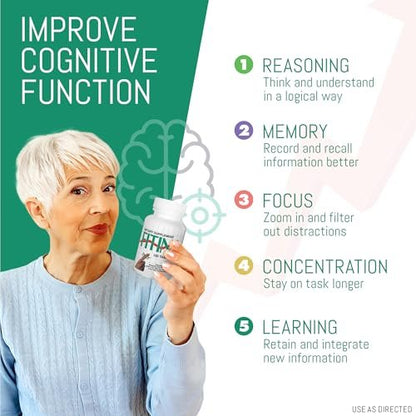 FITINA Gehirn Nahrungsergänzung mit Vitamin B6 & Thiamin für Gedächtnis, Konzentration und kognitive Unterstützung | Hochdosierte B-Vitamine für Nervensystem und Gehirngesundheit, tägliche Formel für Erwachsene, 100 Tabletten (1-Pack)