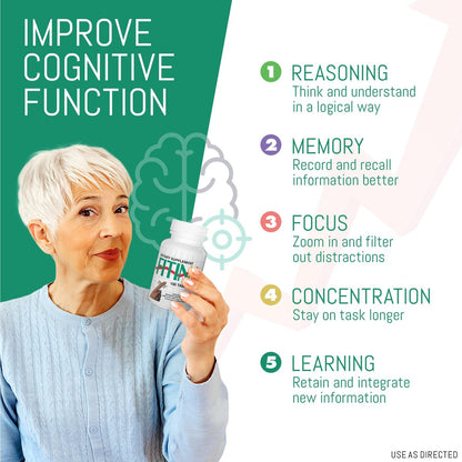 FITINA Gehirn Nahrungsergänzung mit Vitamin B6 & Thiamin für Gedächtnis, Konzentration und kognitive Unterstützung | Hochdosierte B-Vitamine für Nervensystem und Gehirngesundheit, tägliche Formel für Erwachsene, 100 Tabletten (1-Pack)