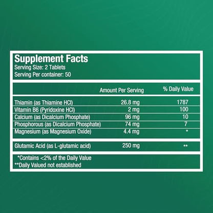 FITINA Gehirn Nahrungsergänzung mit Vitamin B6 & Thiamin für Gedächtnis, Konzentration und kognitive Unterstützung | Hochdosierte B-Vitamine für Nervensystem und Gehirngesundheit, tägliche Formel für Erwachsene, 100 Tabletten (1-Pack)