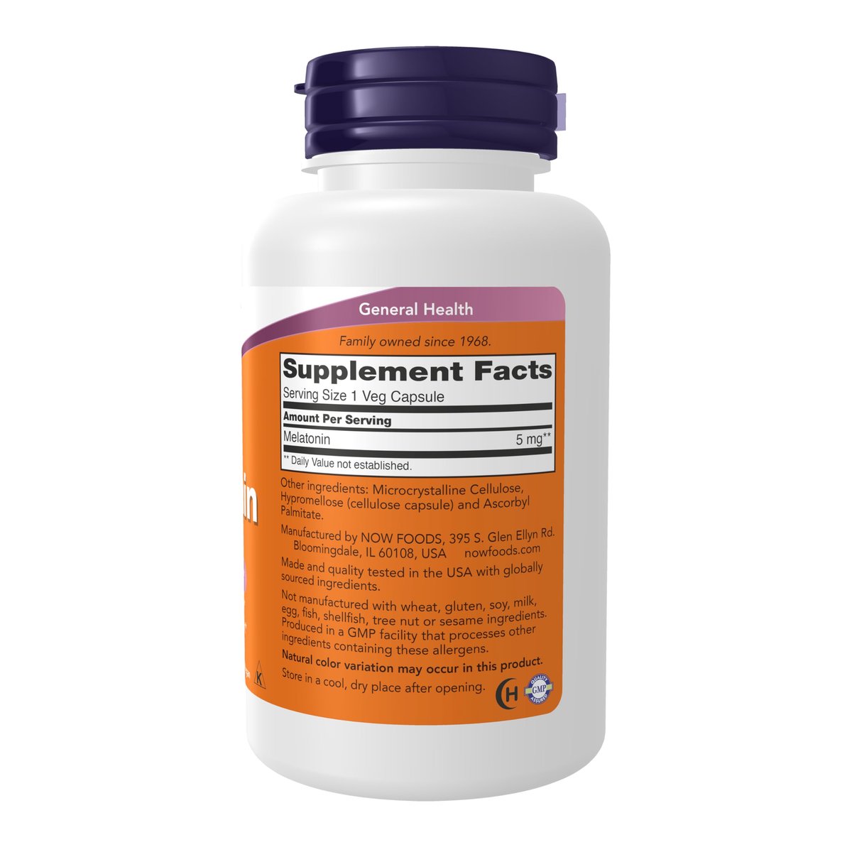 NOW Foods Melatonin 5 mg, 180 Kapseln – Unterstützt gesunden Schlafzyklus und wirkt als Antioxidans