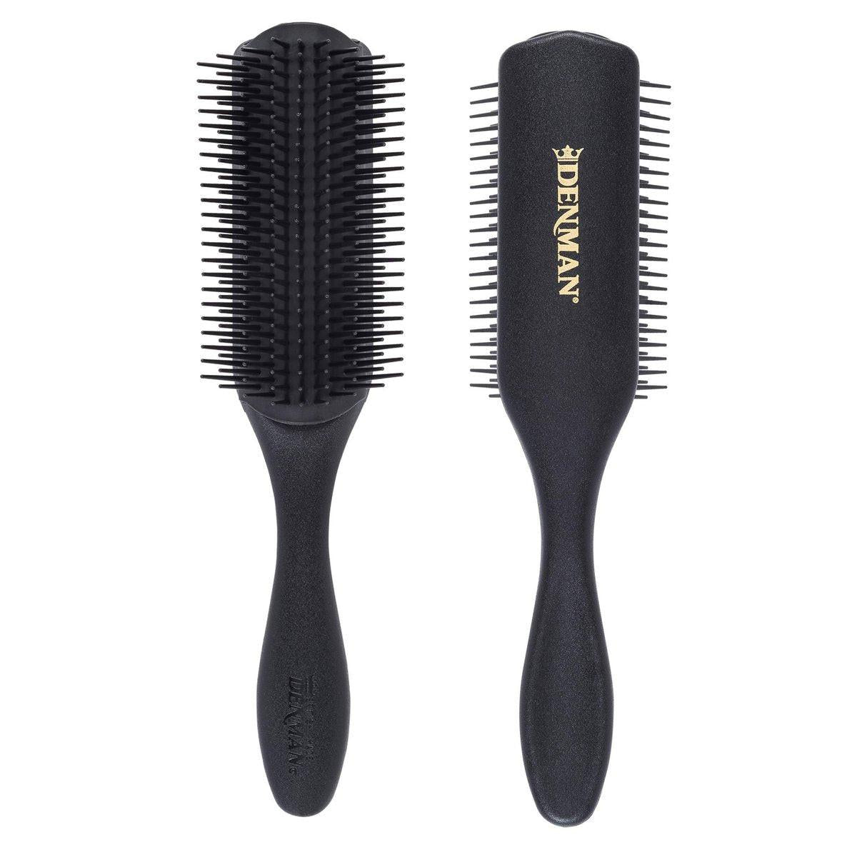 Denman Curly Hair Brush D4 (All Black) 9-reihige Stylingbürste für Styling, Glätten längerer Haare und Definieren von Locken - für Frauen und Männer