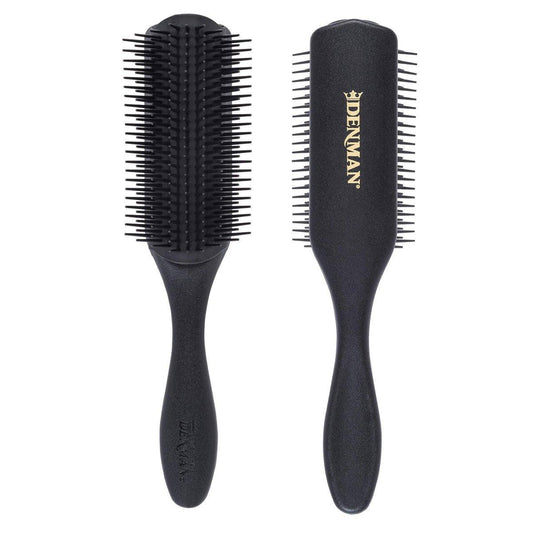 Denman Curly Hair Brush D4 (All Black) 9-reihige Stylingbürste für Styling, Glätten längerer Haare und Definieren von Locken - für Frauen und Männer