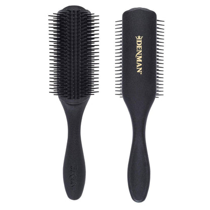 Denman Curly Hair Brush D4 (All Black) 9-reihige Stylingbürste für Styling, Glätten längerer Haare und Definieren von Locken - für Frauen und Männer