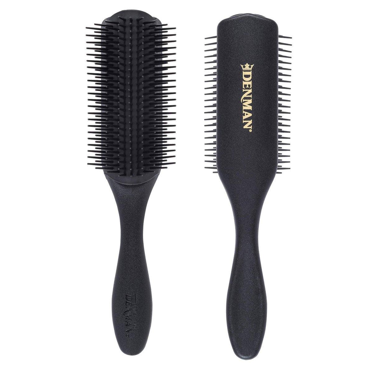 Denman Curly Hair Brush D4 (All Black) 9-reihige Stylingbürste für Styling, Glätten längerer Haare und Definieren von Locken - für Frauen und Männer