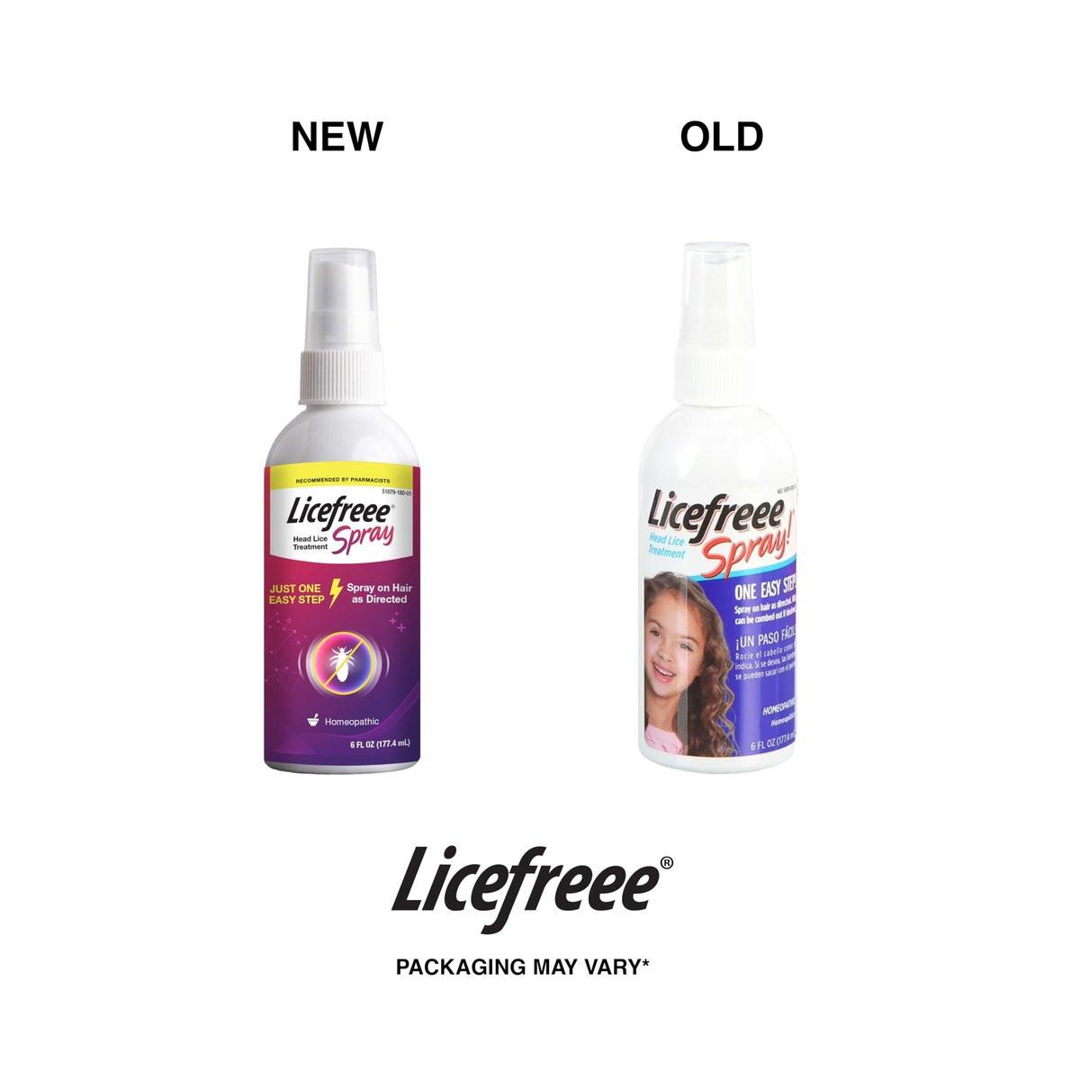Licefreee Spray! Kopflausbehandlung für Erwachsene und Kinder – Inklusive professionellem Metall-Nit- und Lauskamm, 177 ml
