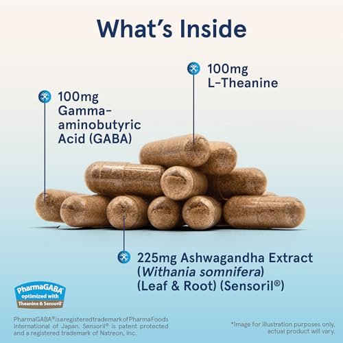 Jarrow Formulas® GABA Soothe® – Nahrungsergänzungsmittel zur Entspannung und Stressbewältigung, 30 vegane Kapseln, 30-Tage-Vorrat