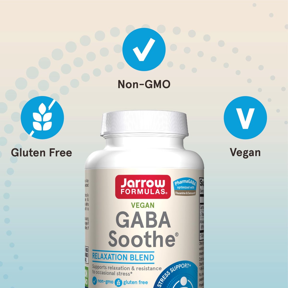 Jarrow Formulas® GABA Soothe® – Nahrungsergänzungsmittel zur Entspannung und Stressbewältigung, 30 vegane Kapseln, 30-Tage-Vorrat