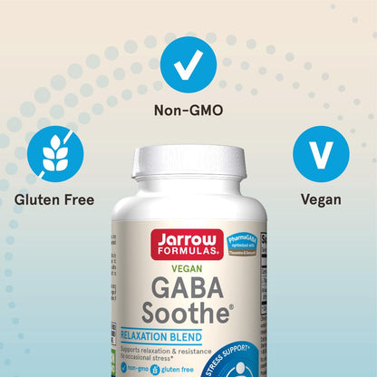 Jarrow Formulas® GABA Soothe® – Nahrungsergänzungsmittel zur Entspannung und Stressbewältigung, 30 vegane Kapseln, 30-Tage-Vorrat