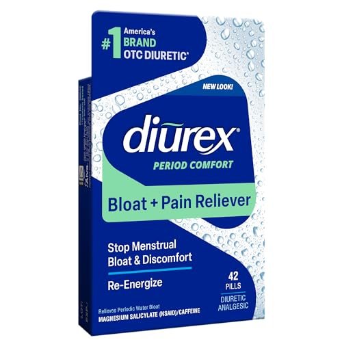 Diurex Wasserpillen + Schmerzlinderung - Lindert Wassereinlagerungen, Krämpfe & Müdigkeit - 42 Tabletten