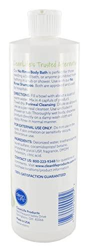 No-Rinse CleanLife Products Körperwaschung, 16 fl oz (3er-Pack, ergibt 48 Vollbäder) – Sanfte, konzentrierte Flüssigseife ohne Abspülen – Ideal für nach Operationen, Altenpflege, Camping und Reisen – Hergestellt in den USA