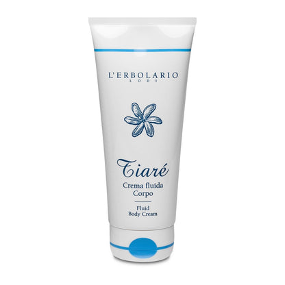 L’Erbolario Flüssige Körpercreme – Feuchtigkeitsspendende Body Butter – Nährende Creme für einen gleichmäßigen Teint – Hautpflege mit Sheabutter, Kokosmilch – Tiaré – 200 ml