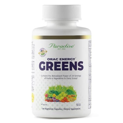 Paradise Herbs ORAC Energy Superfood Kapseln – 42+ Bio & Wildkräuter, Probiotika & Enzyme, 120 Kapseln