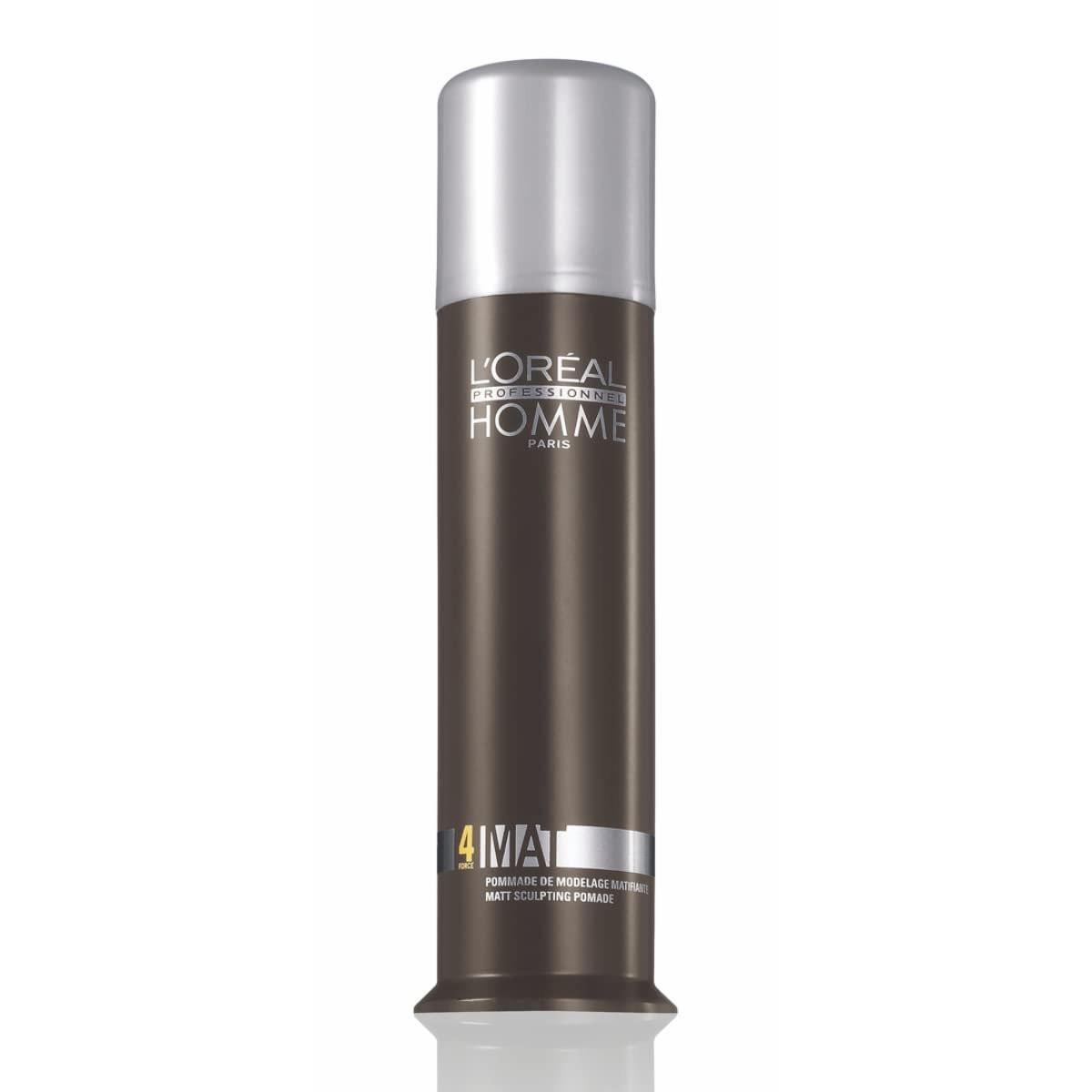 L'Oréal Professionnel Paris Styling Pomade für Männer – Mittlerer Halt und matter Glanz, Stylingcreme für alle Haartypen