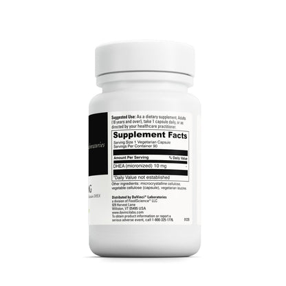 DAVINCI Labs Mikronisiertes DHEA 10 mg – Unterstützt gesundes Altern, Hormonhaushalt, Gehirngesundheit, Schilddrüsenfunktion & mehr – Vegetarisch, Glutenfrei – 90 Kapseln