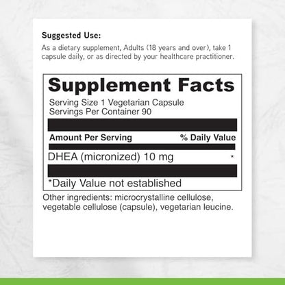 DAVINCI Labs Mikronisiertes DHEA 10 mg – Unterstützt gesundes Altern, Hormonhaushalt, Gehirngesundheit, Schilddrüsenfunktion & mehr – Vegetarisch, Glutenfrei – 90 Kapseln