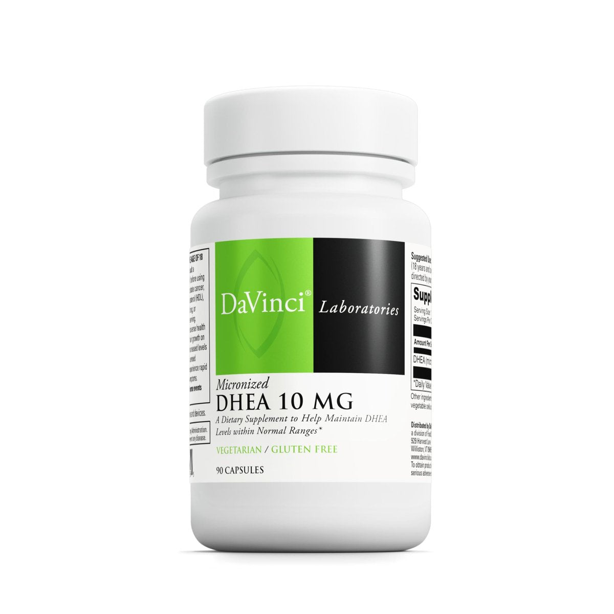DAVINCI Labs Mikronisiertes DHEA 10 mg – Unterstützt gesundes Altern, Hormonhaushalt, Gehirngesundheit, Schilddrüsenfunktion & mehr – Vegetarisch, Glutenfrei – 90 Kapseln