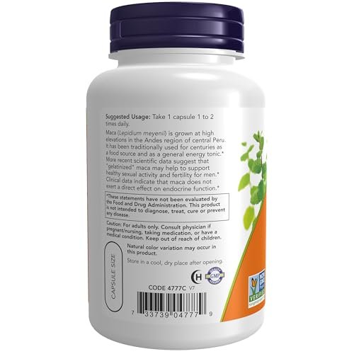 NOW Foods Maca 750 mg Rohkapseln - Unterstützung der reproduktiven Gesundheit*, 90 vegane Kapseln