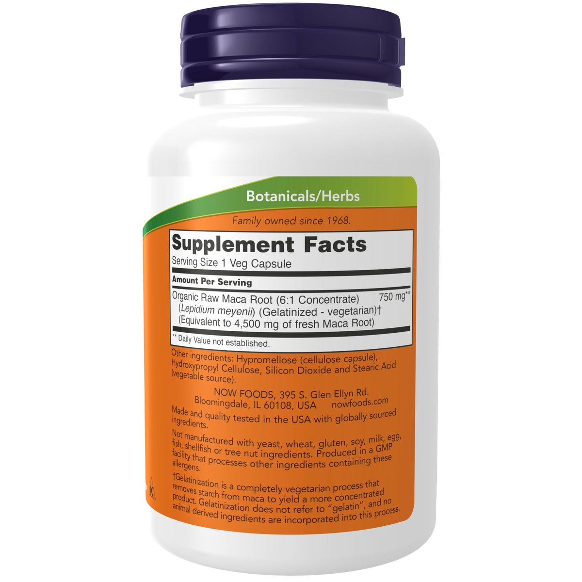 NOW Foods Maca 750 mg Rohkapseln - Unterstützung der reproduktiven Gesundheit*, 90 vegane Kapseln
