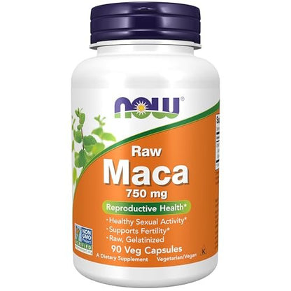 NOW Foods Maca 750 mg Rohkapseln - Unterstützung der reproduktiven Gesundheit*, 90 vegane Kapseln