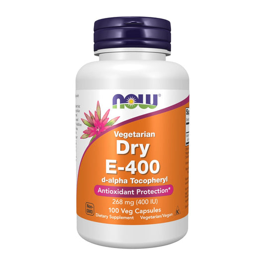 NOW Foods Vitamin E-400 IE D-Alpha-Tocopheryl, trocken, Antioxidans-Schutz*, 100 vegane Kapseln