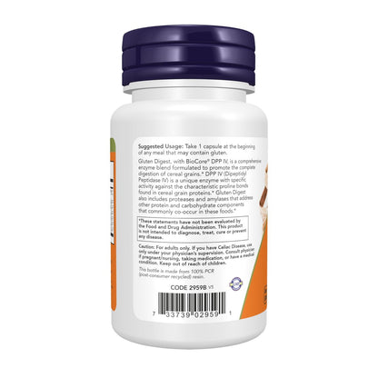 NOW Foods Nahrungsergänzungsmittel, Gluten Digest mit BioCore®DPP IV, Unterstützung für die Verdauung*, 60 Vegane Kapseln