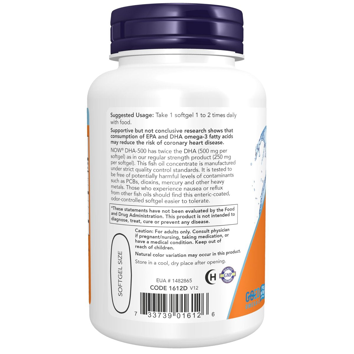 NOW Foods DHA-500 mit 250 EPA – 90 Softgels, Molekulardestilliert, Unterstützt die Gehirngesundheit