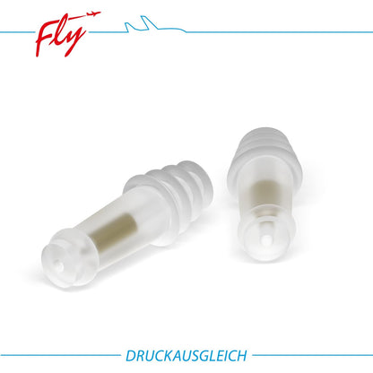 SANOHRA Flug-Ohrstöpsel für Kinder – Ohrendruck-Ausgleich beim Fliegen, wiederverwendbar, transparent, Größe S