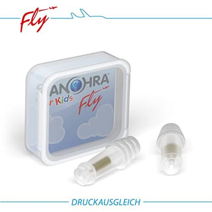SANOHRA Flug-Ohrstöpsel für Kinder – Ohrendruck-Ausgleich beim Fliegen, wiederverwendbar, transparent, Größe S