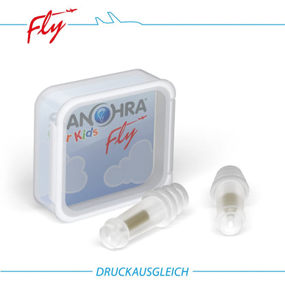 SANOHRA Flug-Ohrstöpsel für Kinder – Ohrendruck-Ausgleich beim Fliegen, wiederverwendbar, transparent, Größe S