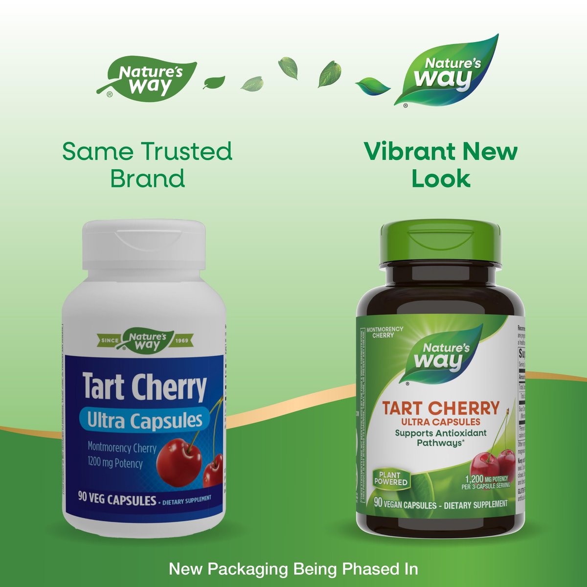 Nature's Way Tart Cherry Ultra Kapseln, Montmorency Sauerkirsche, Anthocyane für antioxidative Unterstützung*, 1.200 mg pro 3-Kapsel-Portion, 90 vegane Kapseln