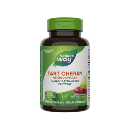 Nature's Way Tart Cherry Ultra Kapseln, Montmorency Sauerkirsche, Anthocyane für antioxidative Unterstützung*, 1.200 mg pro 3-Kapsel-Portion, 90 vegane Kapseln